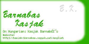 barnabas kasjak business card